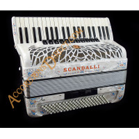Scandalli Air I S 41 key 120 bass 4 voice white piano accordion with decoration. MIDI options available.